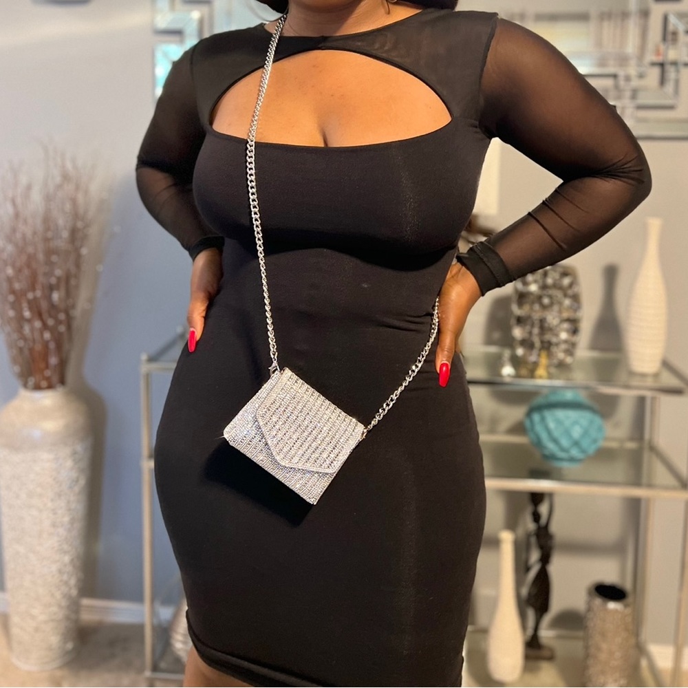 Mini silver crossbody bag